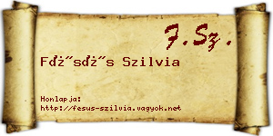 Fésüs Szilvia névjegykártya